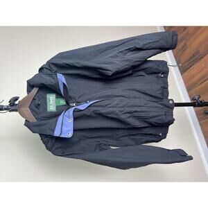 L.L. Bean Men’s Hooded Waterproof Jacket Black Blue XL Regular